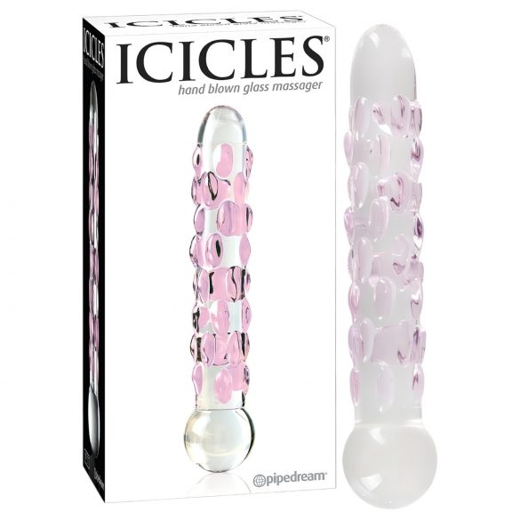 Icicles No. 7 - stakleni dildo sa perlicama