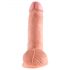 King Cock 7 dildo sa testisima (18 cm) - prirodna boja