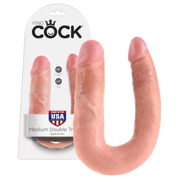 King Cock dupla dildo srednji - prirodna boja