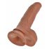 King Cock 9 testis dildo (23 cm) - braon