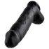 Královský Kok 12 s varlaty velké dildo (30 cm) - černé