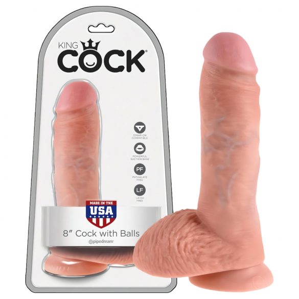 King Cock 8 realistický dildo varlaty (20 cm) - přírodní