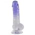 Crystal Clear - dildo se varlatem a přísavkou - 19,5 cm (průsvitné-fialové)