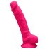 Silexd 7 - tvarovatelné dildo s varlaty a přísavkou - 17,5cm (růžové)