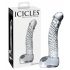 Icicles No. 61 - varlatový, penisový skleněný dildo (průhledný)