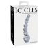 Icicles No. 66 - zakrivljeni stakleni dildo sa kuglicama (prozirno)