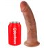 King Cock 9 - realistični dildo sa bazom (23cm) - tamni ton