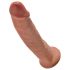 King Cock 9 - realistični dildo sa bazom (23cm) - tamni ton