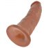 King Cock 9 - realistični dildo sa bazom (23cm) - tamni ton