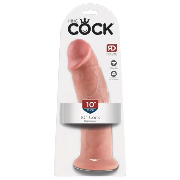 King Cock 10 - veliki dildo sa vakumom (25cm) - prirodna boja