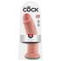 King Cock 10 - veliki dildo sa vakumom (25cm) - prirodna boja