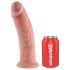 King Cock 10 - veliki dildo sa vakumom (25cm) - prirodna boja