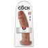 King Cock 10 - velký přísavkový dildo (25 cm) - tmavý přírodní