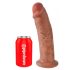 King Cock 10 - veliki dildo sa vakumom (25cm) - tamno prirodan