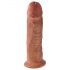 King Cock 10 - veliki dildo sa vakumom (25cm) - tamno prirodan