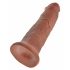 King Cock 10 - velký přísavkový dildo (25 cm) - tmavý přírodní