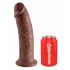 King Cock 10 - veliki dildo sa bazom (25cm) - braon