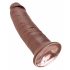 King Cock 10 - veliki dildo sa bazom (25cm) - braon