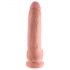 King Cock 9 - veliki dildo sa testisima, vakuum baza (23cm) - prirodna boja