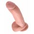 King Cock 9 - veliki dildo sa testisima, vakuum baza (23cm) - prirodna boja