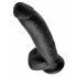 King Cock 9 - veliki crni dildo sa vakuumom i testisima (23cm)