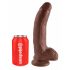 King Cock 9 - veliki dildo sa postoljem i testisima (23cm) - braon