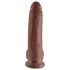 King Cock 9 - veliki dildo sa postoljem i testisima (23cm) - braon