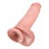 King Cock 11 - realistični dildo s testisima (28cm) - prirodna boja