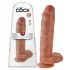 King Cock 11 - realistični dildo sa testisima (28cm) - tamna boja kože