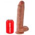 King Cock 11 - realistični dildo sa testisima (28cm) - tamna boja kože