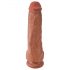 King Cock 11 - realistični dildo sa testisima (28cm) - tamna boja kože