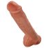 King Cock 11 - realistični dildo sa testisima (28cm) - tamna boja kože