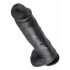 King Cock 11 - veliki crni dildo s testisima, 28cm