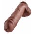 King Cock 11 - veliki dildo sa testisima, 28cm, smeđi