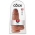 King Cock 9 Chubby - lepljivi dildo (23cm) - tamna nijansa