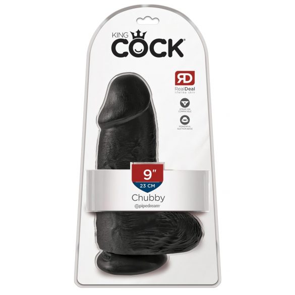 King Cock 9 Chubby - crni dildo sa testisima 23cm