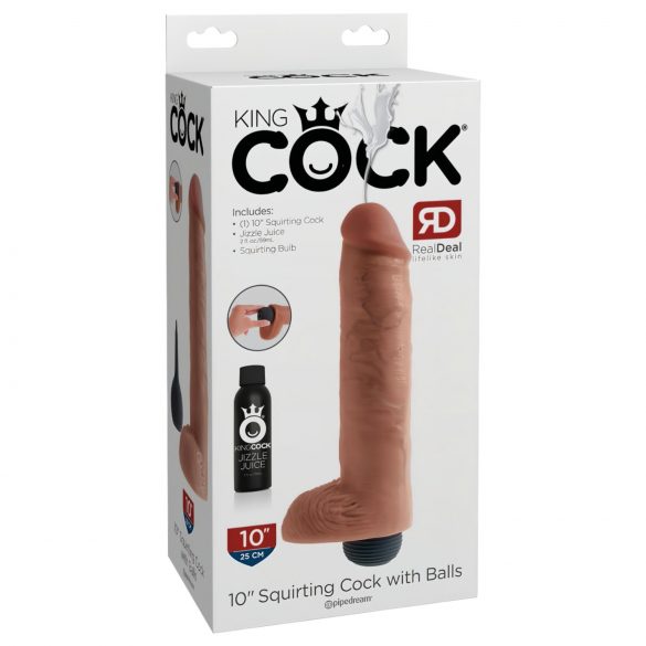 King Cock 10 – realistično prskajuće dildo (25cm) - prirodno