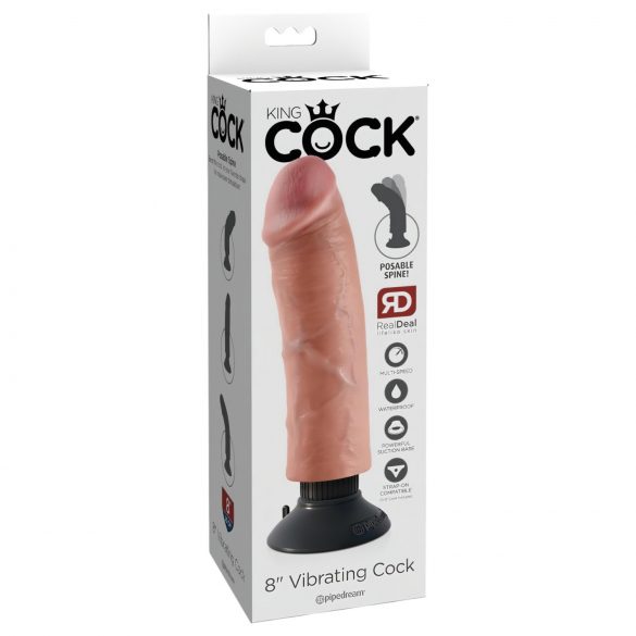 King Cock 8 Ohýbatelný, realistický vibrátor (25cm)