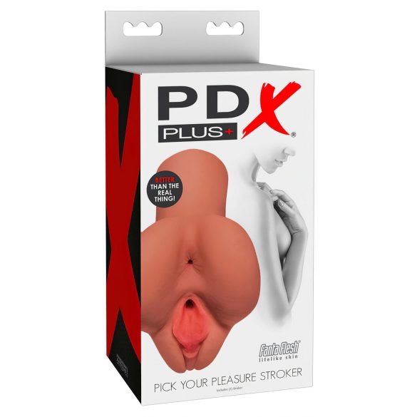 PDX Izbor užitka - 2u1 vagina i anus masturbator (prirodna boja)