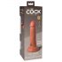 King Cock Elite 6 - stvarni dildo s postoljem (15cm) - tamni