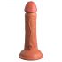 King Cock Elite 6 - stvarni dildo s postoljem (15cm) - tamni