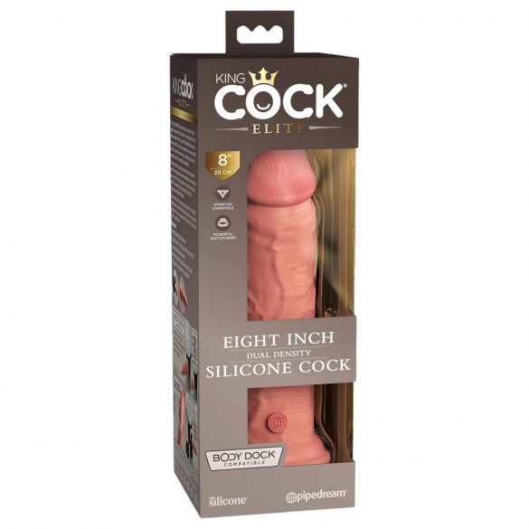 King Cock Elite 20 cm - prirodan, s vakuumskom bazom