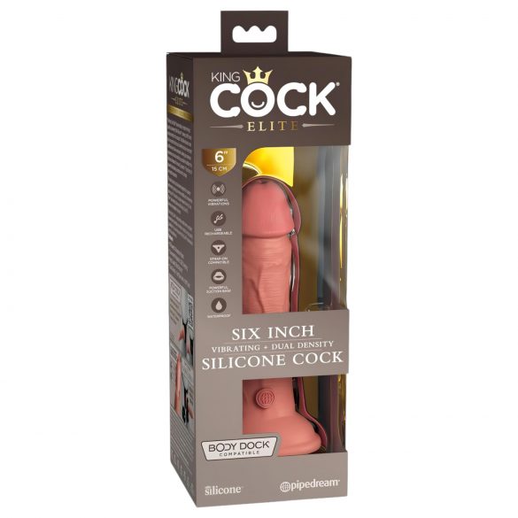 Kraljevski Elite 6 - Realistični vibrator 15cm (tamni prirodni)