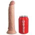 King Cock Elite 9 - vibrator sa prijanjajućom bazom 23cm - prirodno