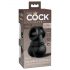 King Cock Crown Jewels - crni vibracioni penis prsten