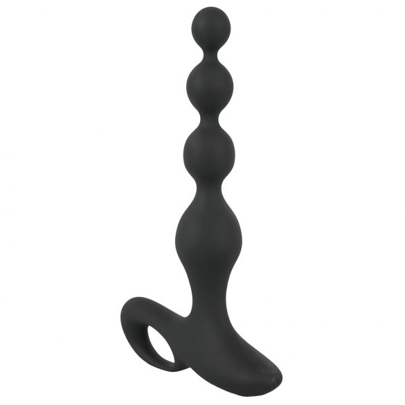 Black Velvet - biserni analni vibrator (crni)