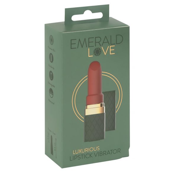 Emerald Love - vodootporni punjivi vibrator u obliku karmina (crveni)