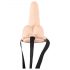 You2Toys Strap-on - bezdrátový, dutý, připínací vibrátor (přírodní)