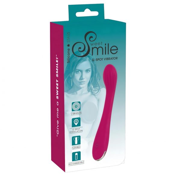 SMILE G-spot - punjivi G-tačka vibrator sa rebrima (ljubičasti)