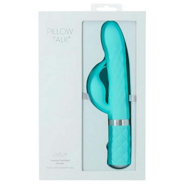 Pillow Talk Lively - punjivi vibrator sa dodatkom za klitoris (tirkiz)